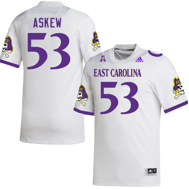 #53 Panda Askew East Carolina Pirates College Football Jersey Stitched-White